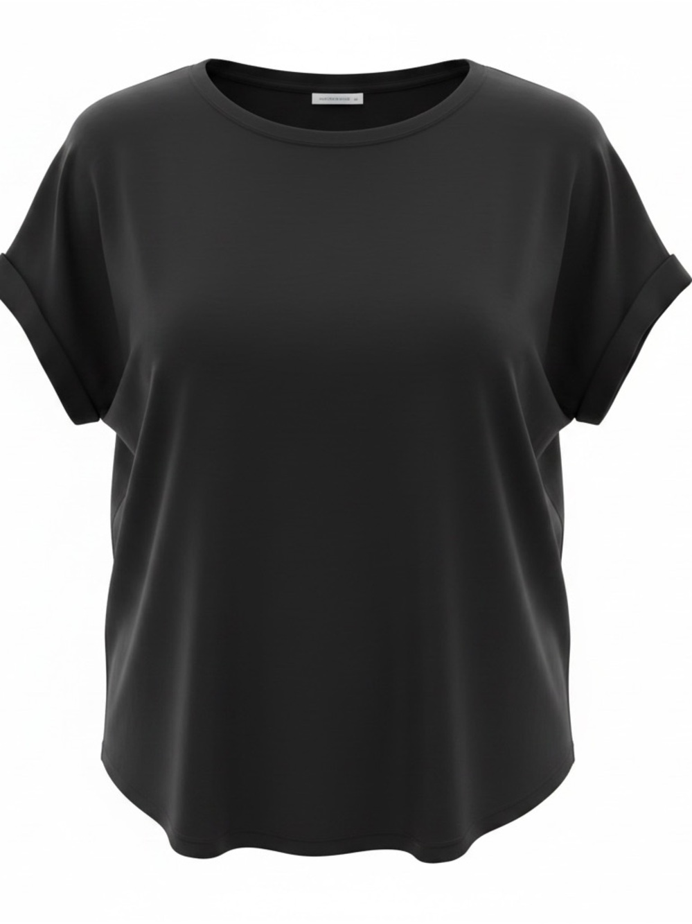 Everyday Roll-Sleeve Crew Tee - Black